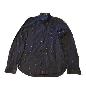 Vintage Shore Brand Men's Dress Shirt Size Small Button Down Black W Colors
